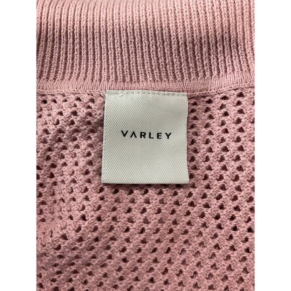 Varley 'Calva' Pink Cotton Knit Half Zip Sweater Size S - Picture 4 of 7